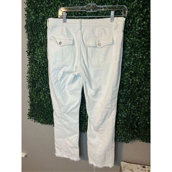 Free People Ankle Fray White Jeans Size 29 - Picture 4 of 5